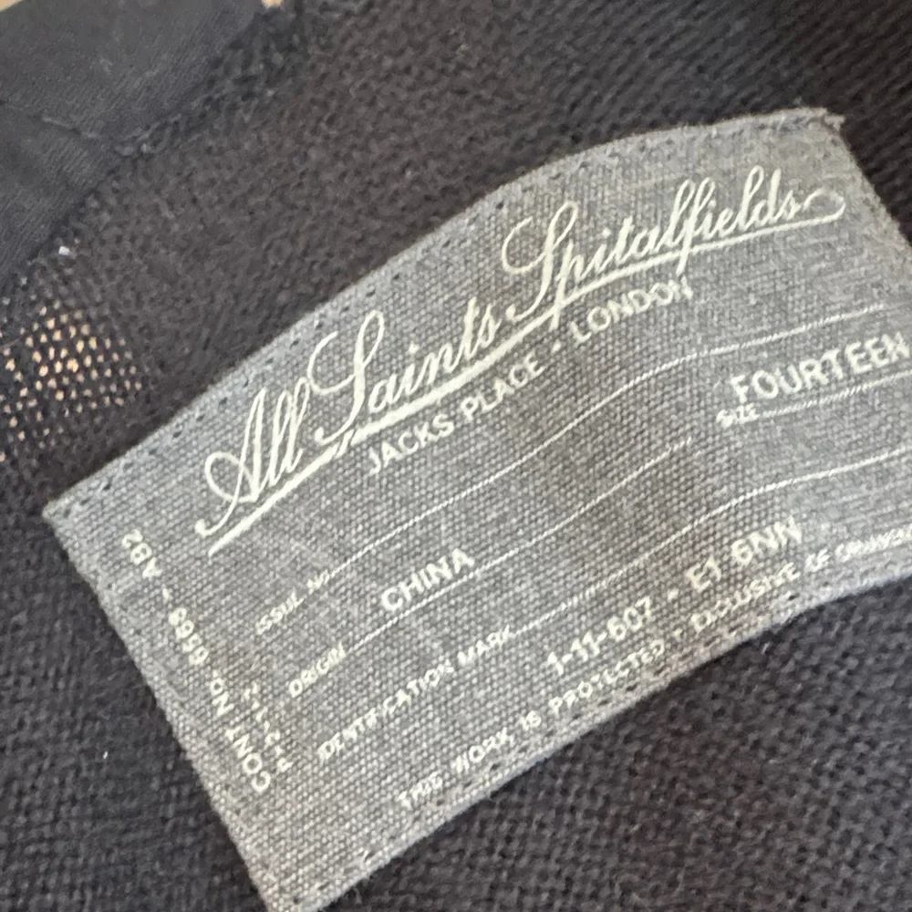 AllSaints Spitalfields Dress Black Sleeveless Women’s Size 14 Authentic Original - Picture 9 of 11